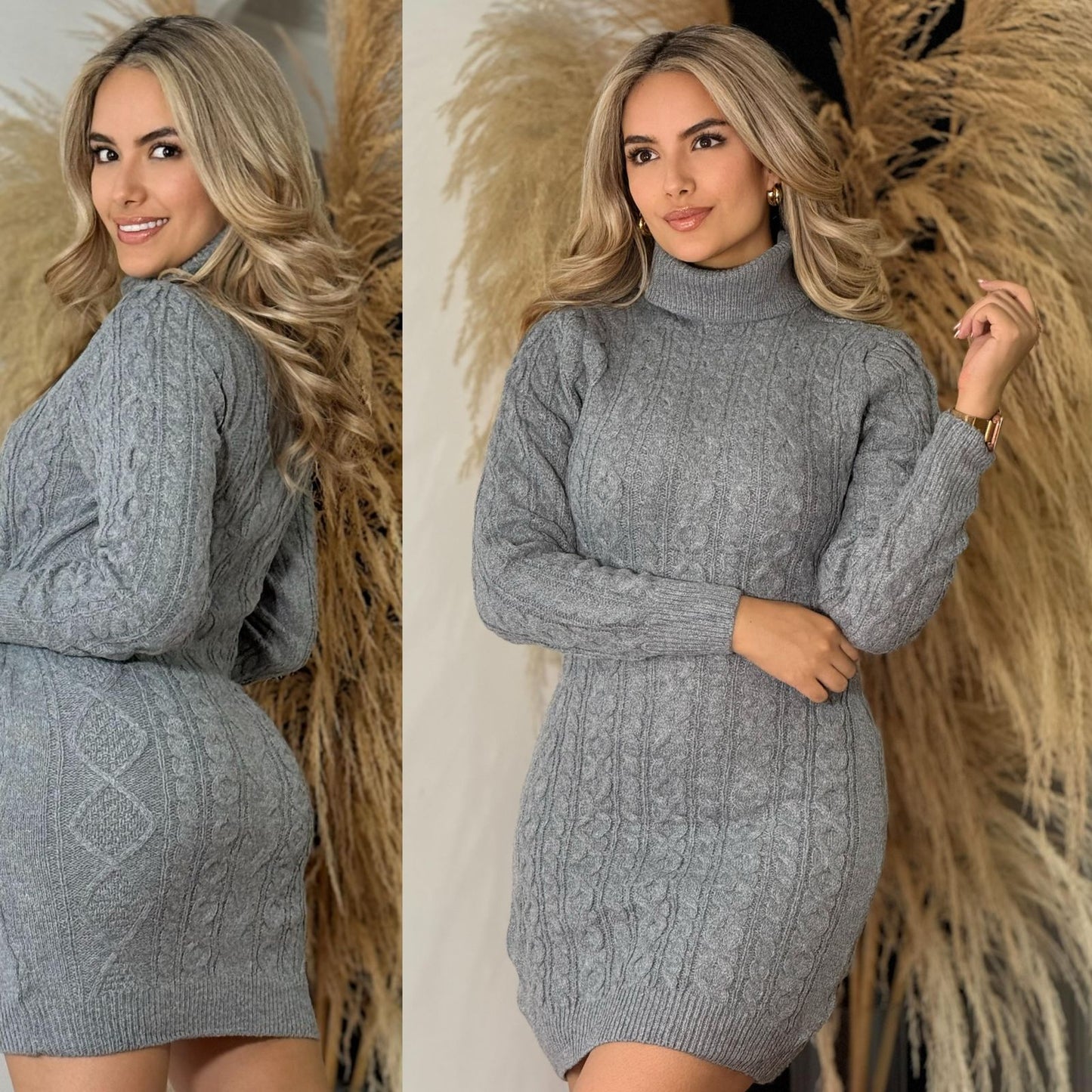 V25212 Vestido cuello tortuga